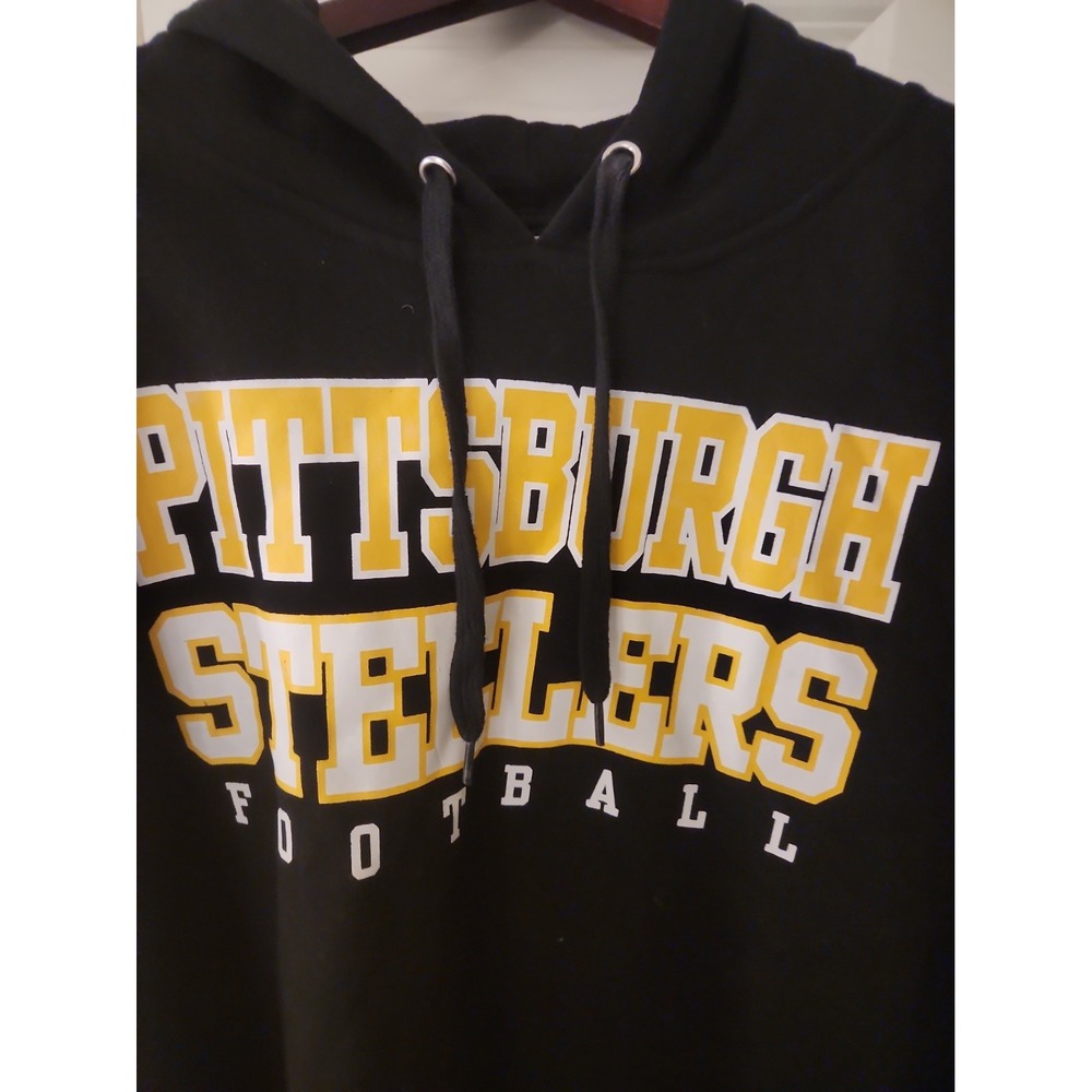 NFL Team Apparel Pittsburgh Steelers Hoodie Mens 5XT Black Gold Athletic Gym Fan - Picture 3 of 4